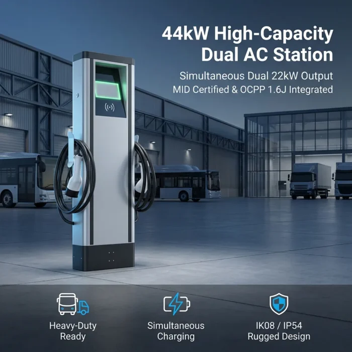 DC22D Series Commercial Dual-Port AC Charging Station up to 2 × 22 kW ...