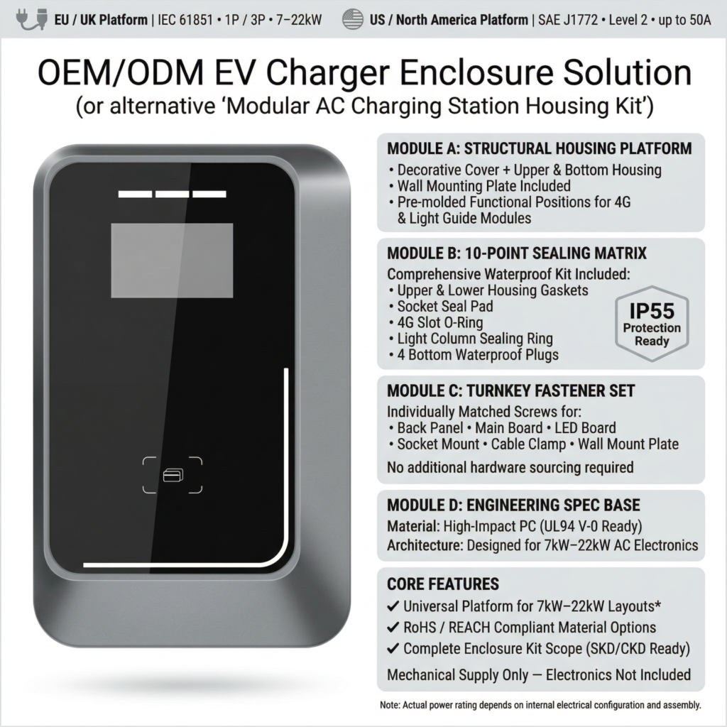 Wallbox PC Enclosure Kit | Polycarbonate EV Charger Housing for SKD/CKD ...