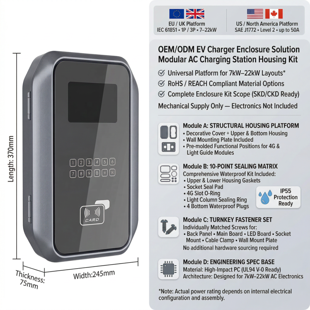 Wallbox PC Enclosure Kit | Polycarbonate EV Charger Housing for SKD/CKD ...