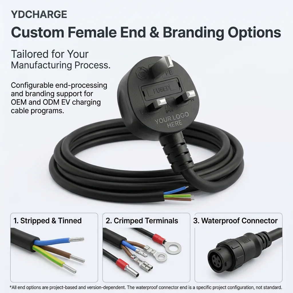 250 V 13 A BS 1363 Type G UK 3-Pin Plug Power Cord | Mode 2 IC-CPD Input Cable with Thermal Protection (Temperature Sensor) | for EV Charger Assemblies – Image 5